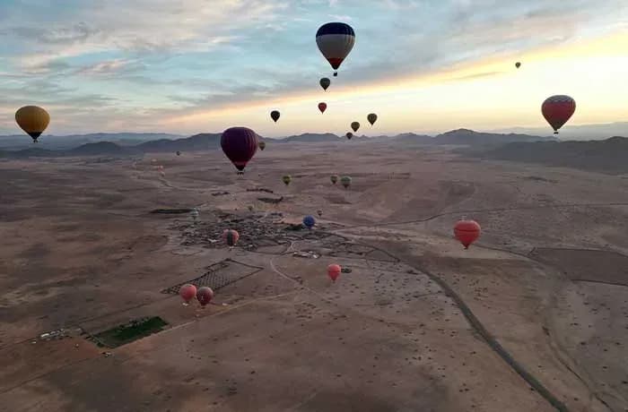 Hot-Air Balloon Flight Over the Moroccan Landscape