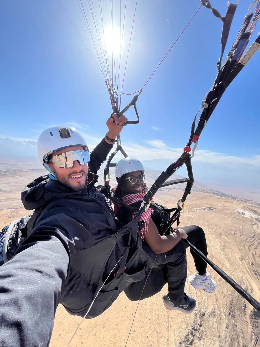 Tandem Paragliding Over Morocco’s Mountain Landscapes