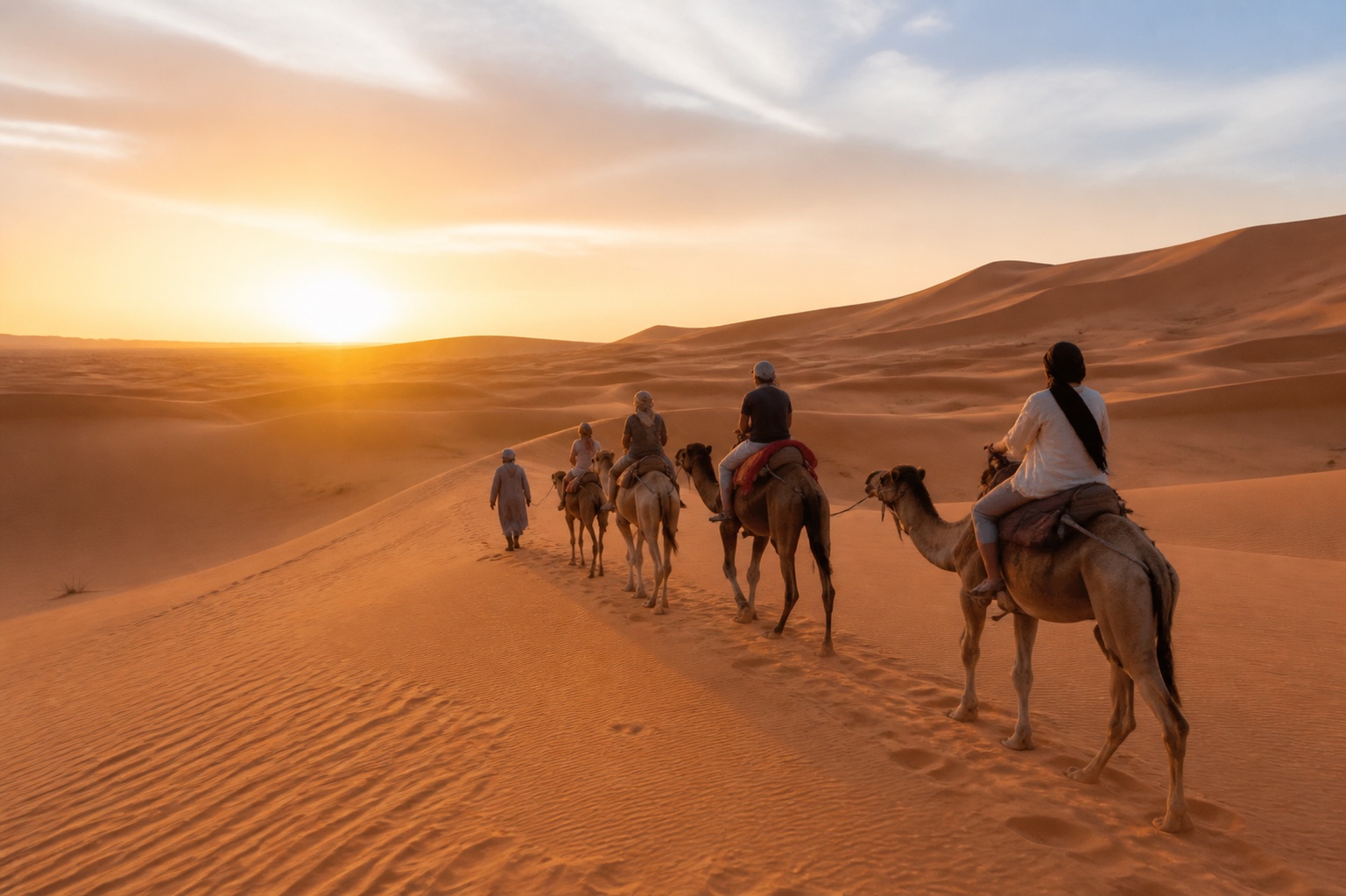 Sunset Camel Ride in the Desert